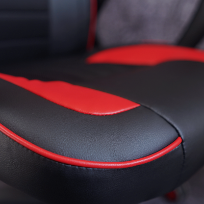 Scaun gaming ergonomic pro Raptor, spatar inalt, rosu-negru